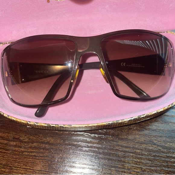 GUCCI VINTAGE BROWN METAL SUNGLASSES GG1821/S - Picture 3 of 7
